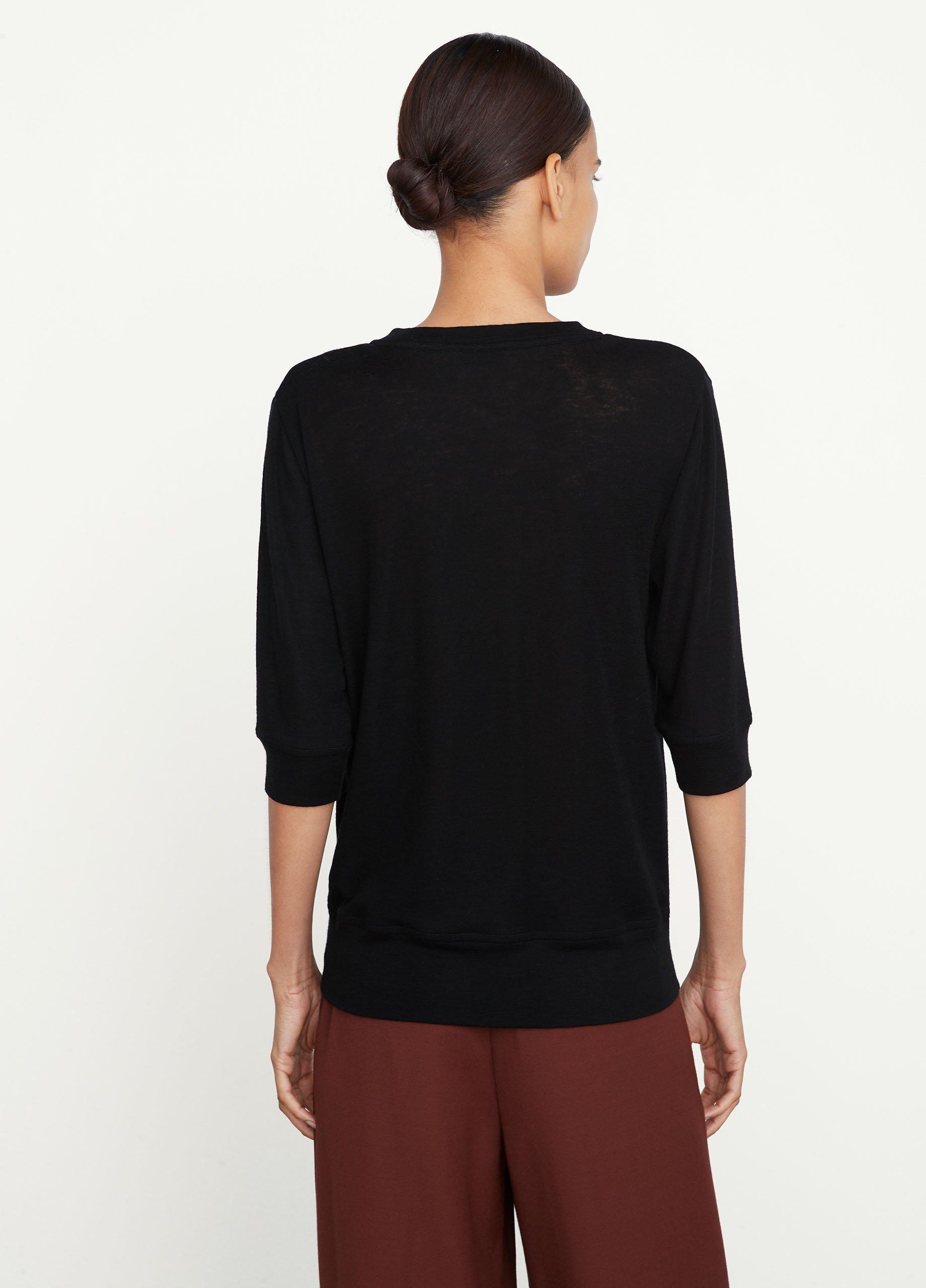 Merino Wool Elbow Sleeve Crew Neck T-Shirt image number 3