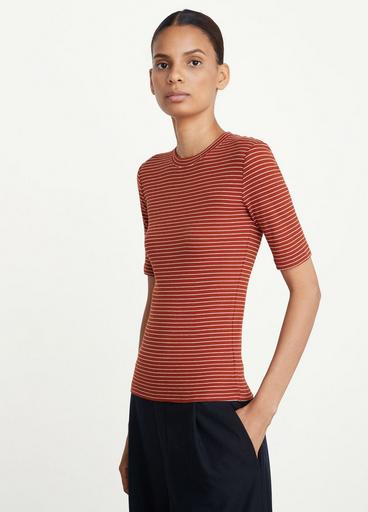 Striped Elbow Sleeve T-Shirt image number 2