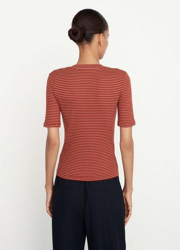 Striped Elbow Sleeve T-Shirt image number 3
