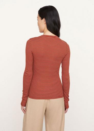 Striped Long Sleeve Crew Neck T-Shirt image number 3