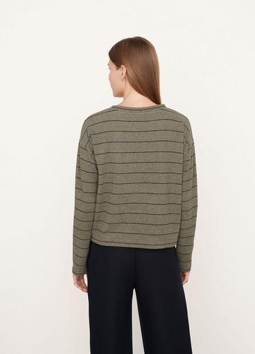 Cozy Relaxed Stripe Long Sleeve Crew Neck T-Shirt image number 3