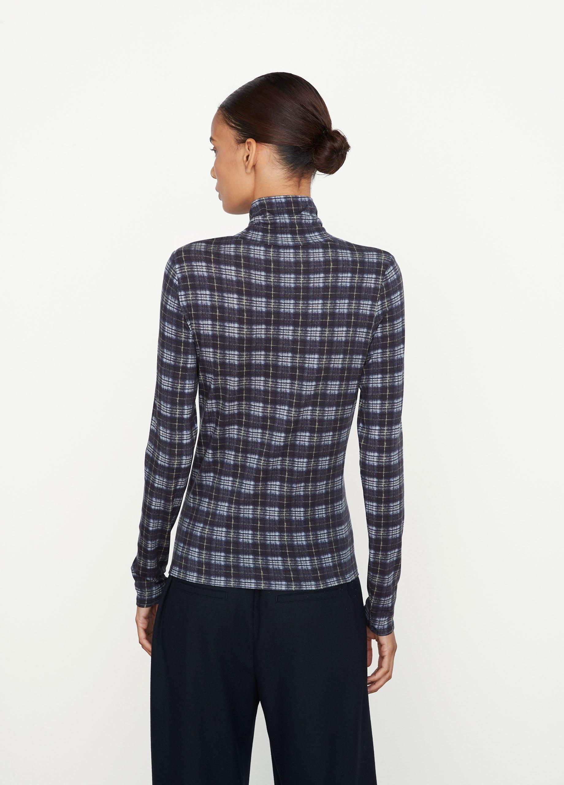 Hazy Plaid Print Turtleneck image number 3