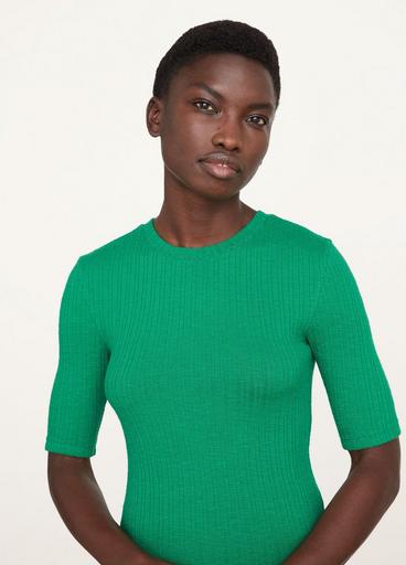 Ribbed Elbow Sleeve T-Shirt image number 1