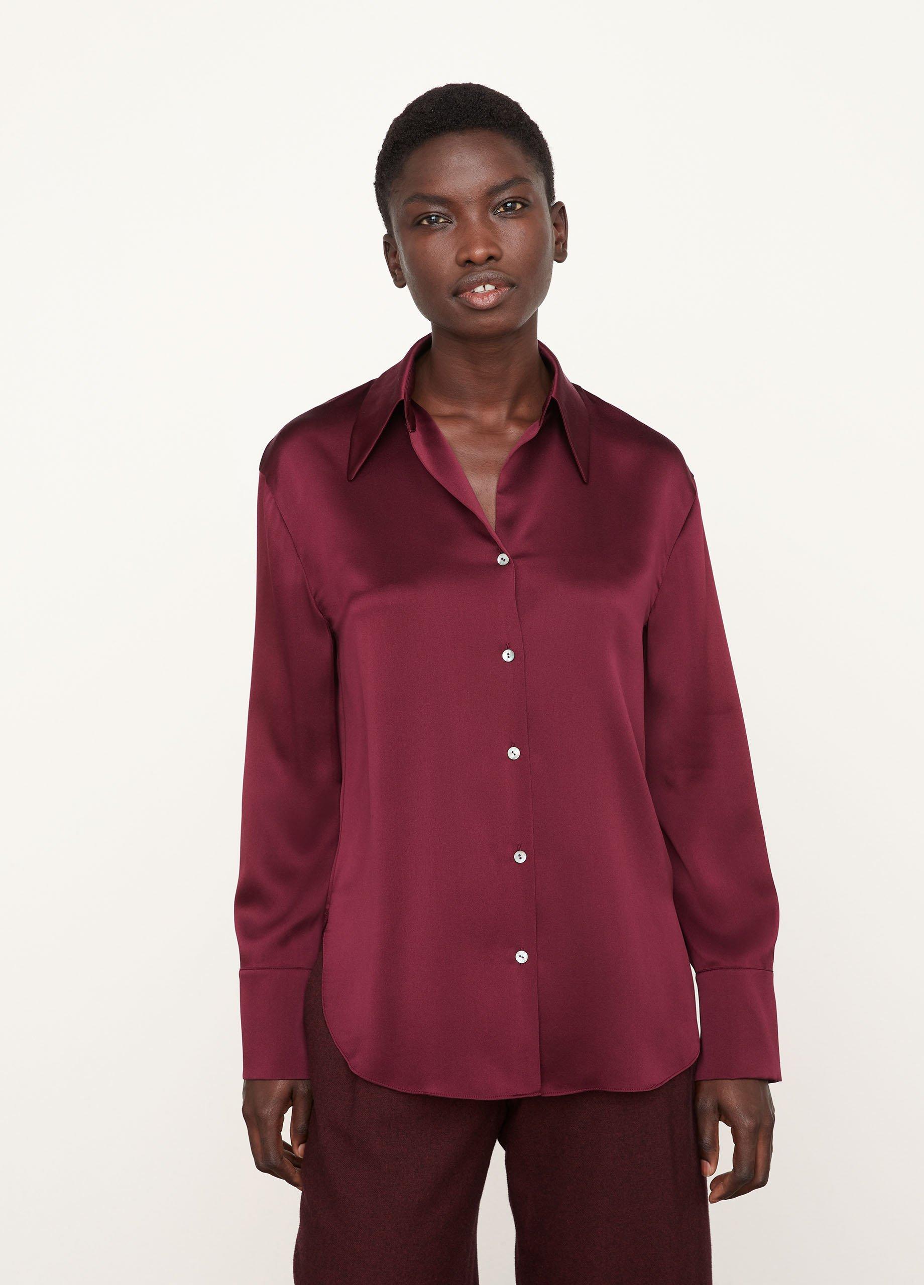 Long Sleeve Ruched-Back Blouse in Vince Products Women