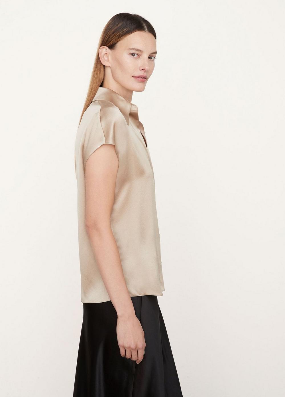Cap Sleeve Ruched Back Blouse