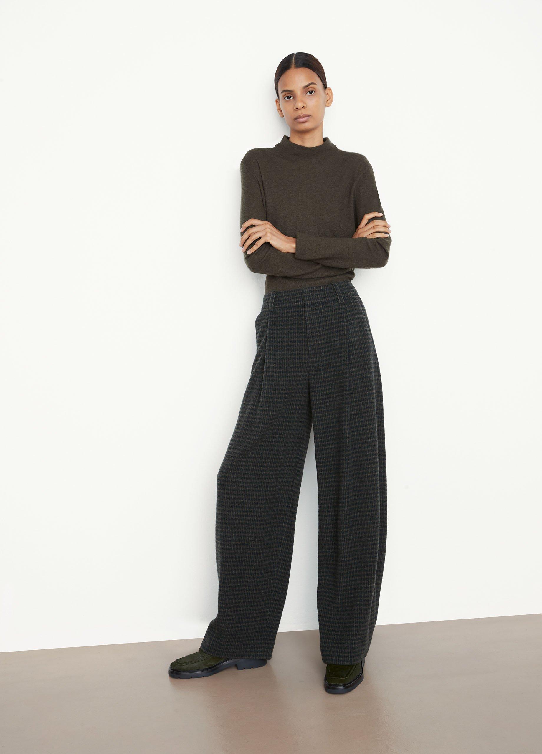 Check Plaid Pleat Front Wide-Leg Pant image number 1