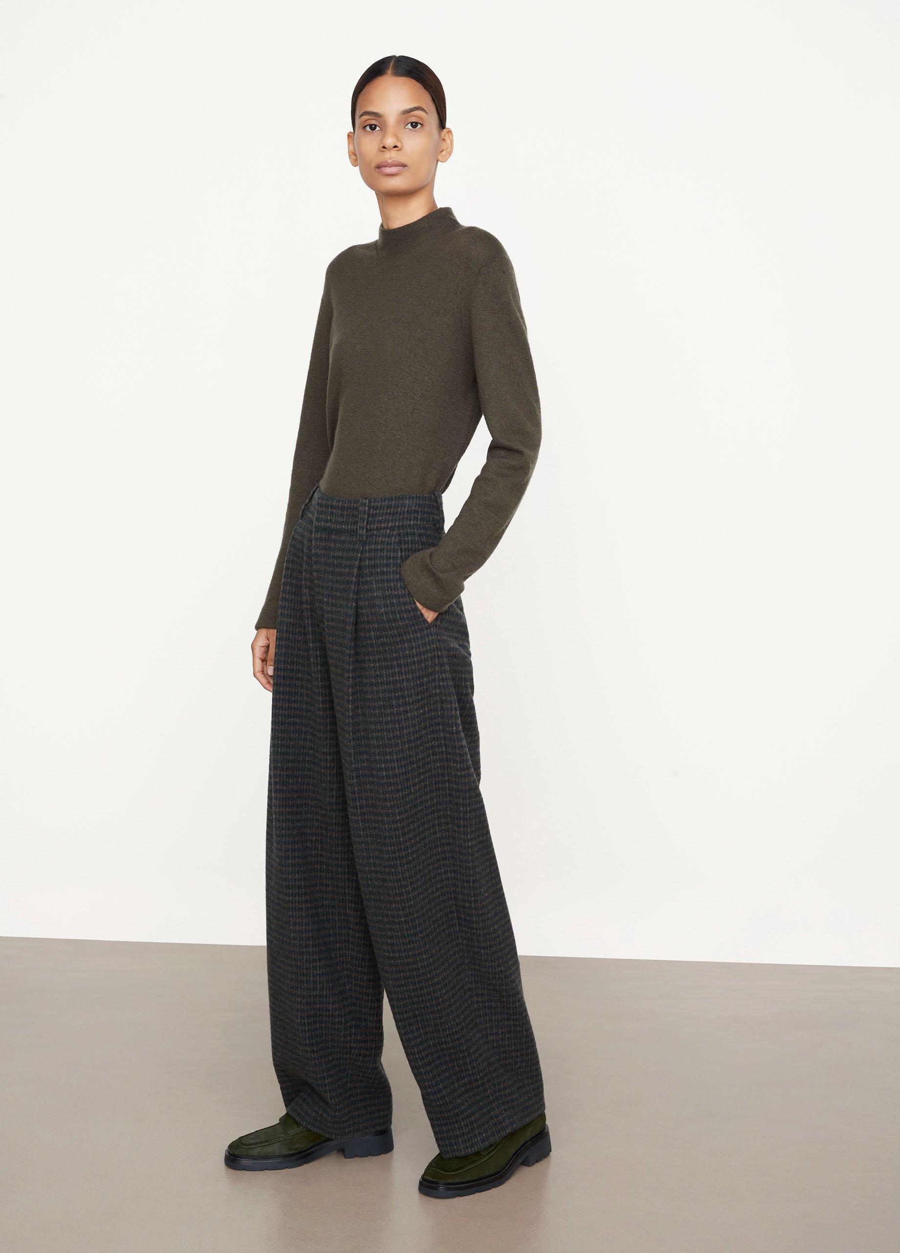 Check Plaid Pleat Front Wide-Leg Pant image number 2
