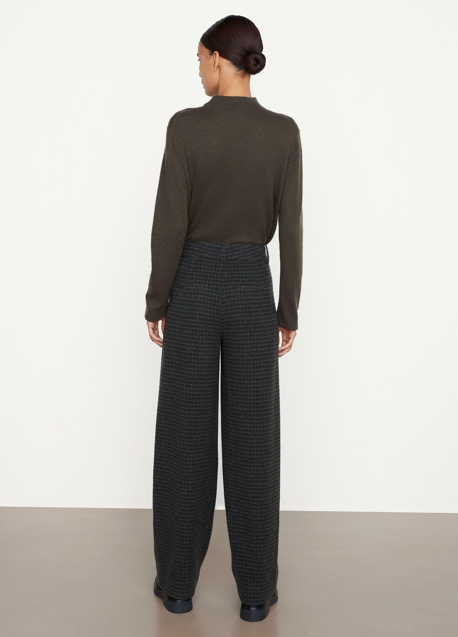 Check Plaid Pleat Front Wide-Leg Pant image number 3