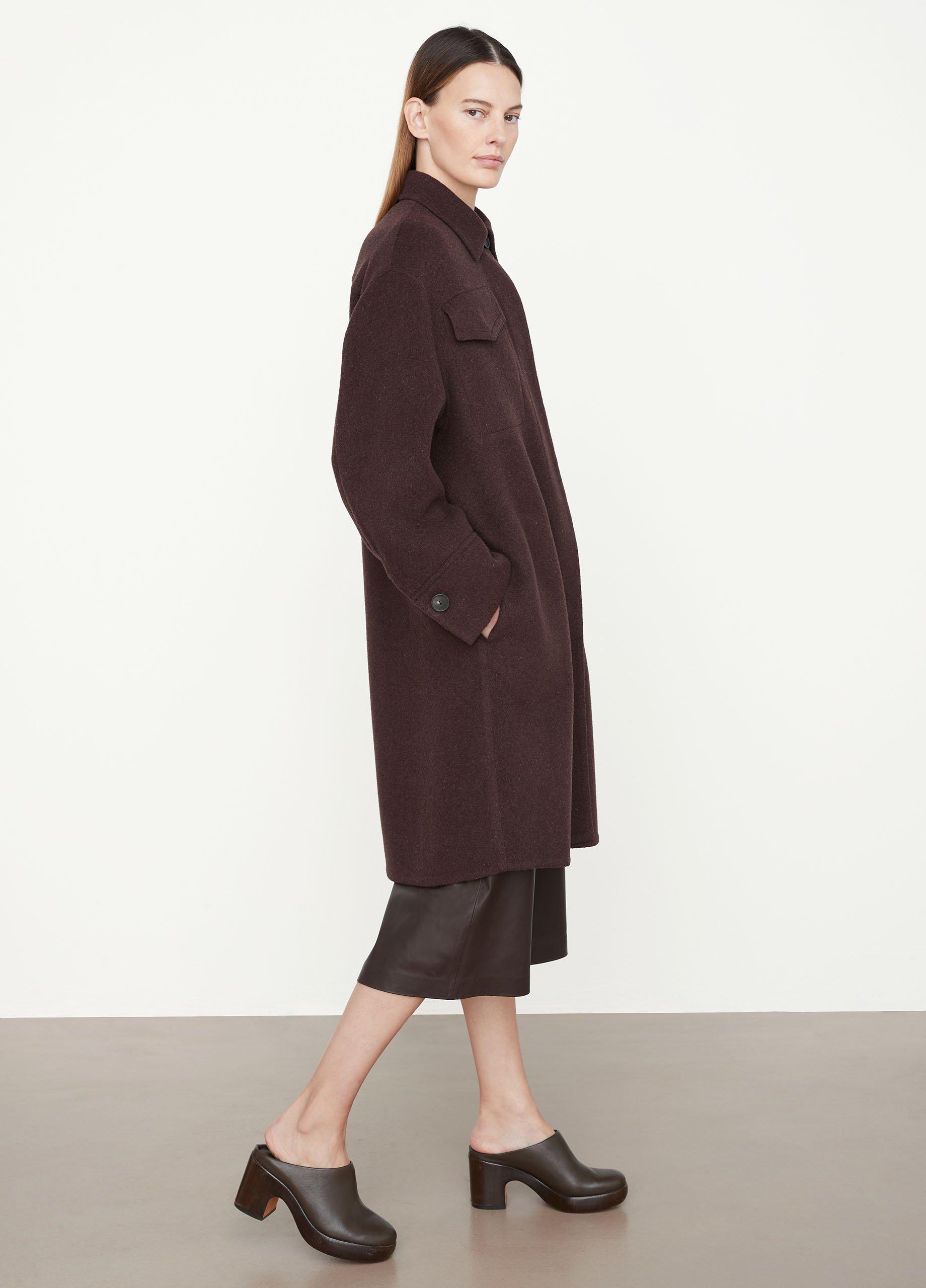 Brushed Wool Shirt Coat in Jackets Outerwear Vince