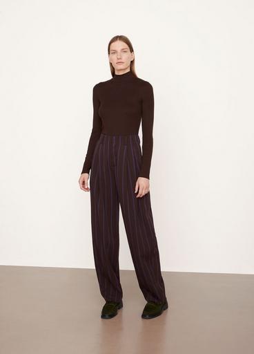 Striped Pleat-Front Wide-Leg Cropped Pant image number 0