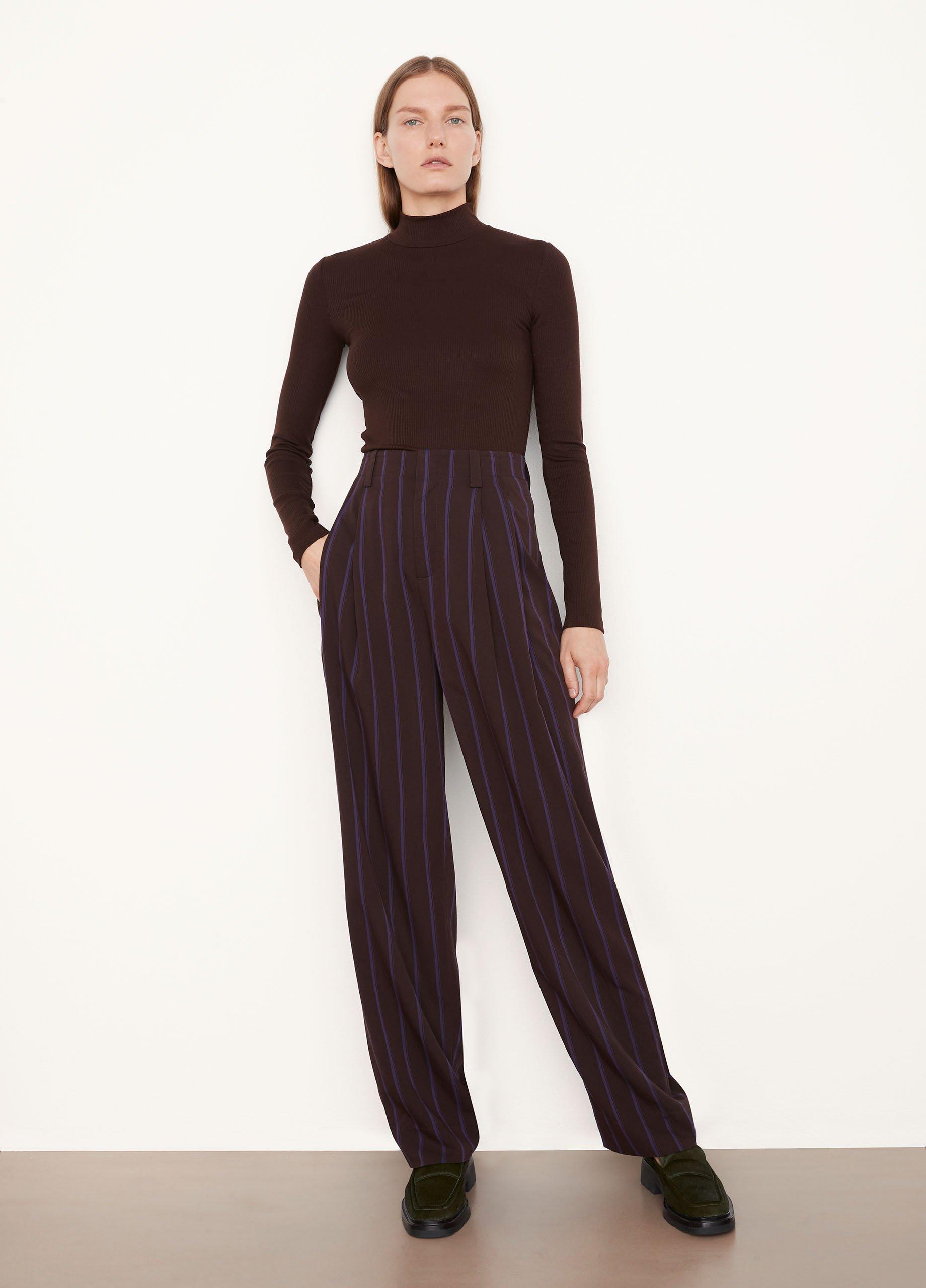 Striped Pleat-Front Wide-Leg Cropped Pant image number 1