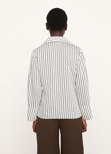 Double Stripe Shaped Long Sleeve Blouse image number 3