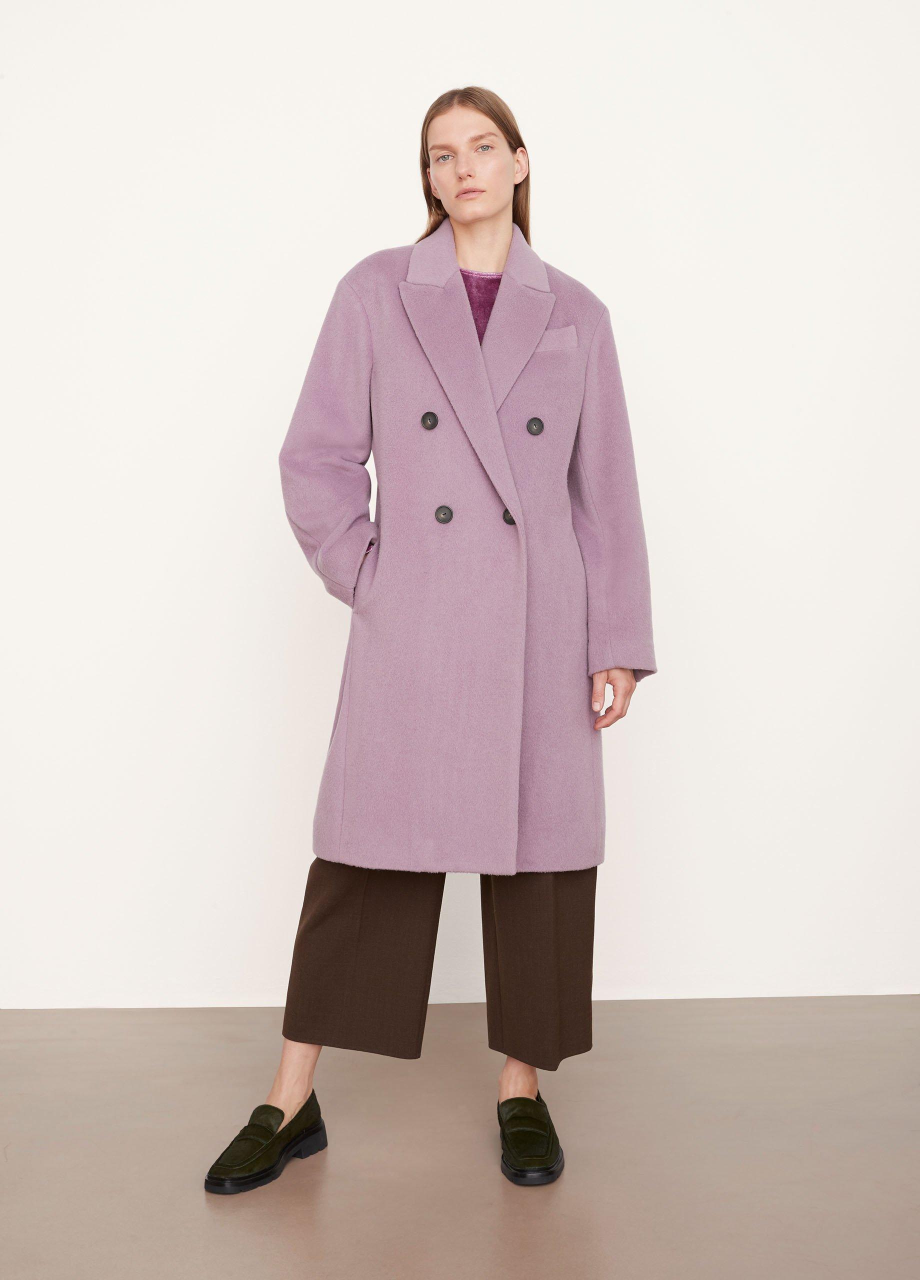 Volpato Italy  Plus size available fuchsia double breast wool coat