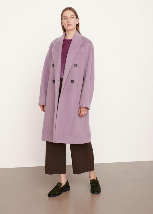 Brushed Wool Double-Breasted Coat