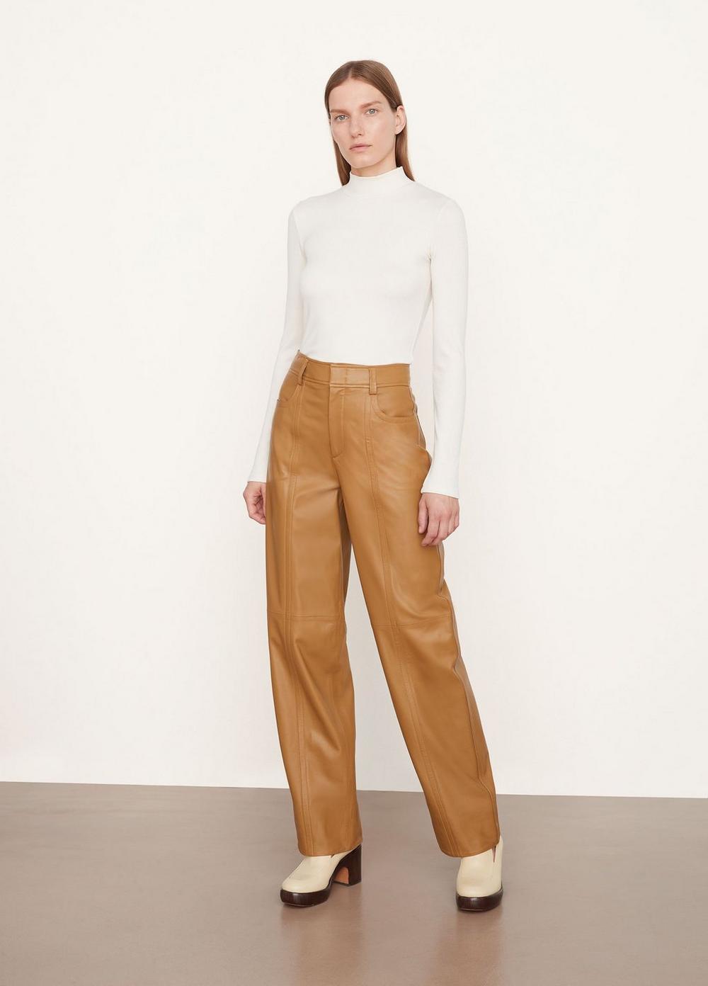 Leather Seam Front Trouser