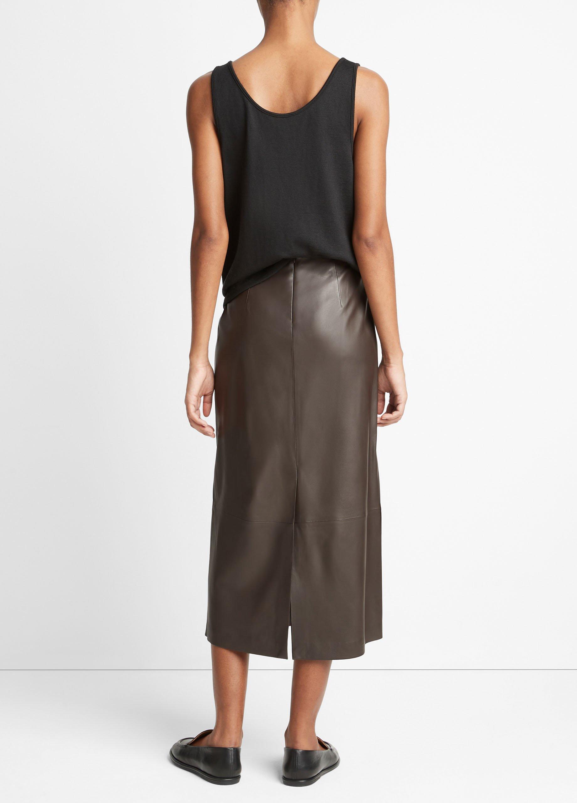 Leather shop skirt vince