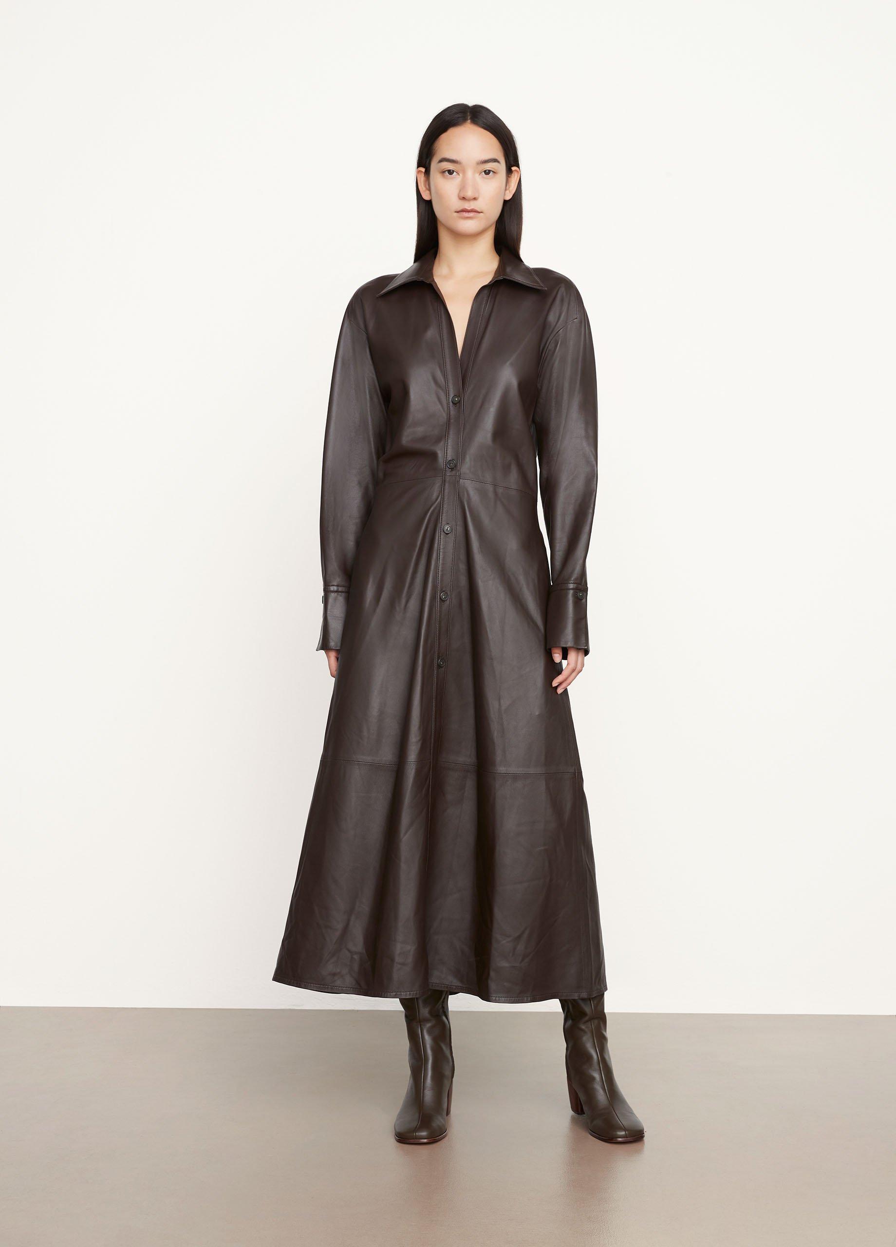 Leather Button-Down Dress image number 0