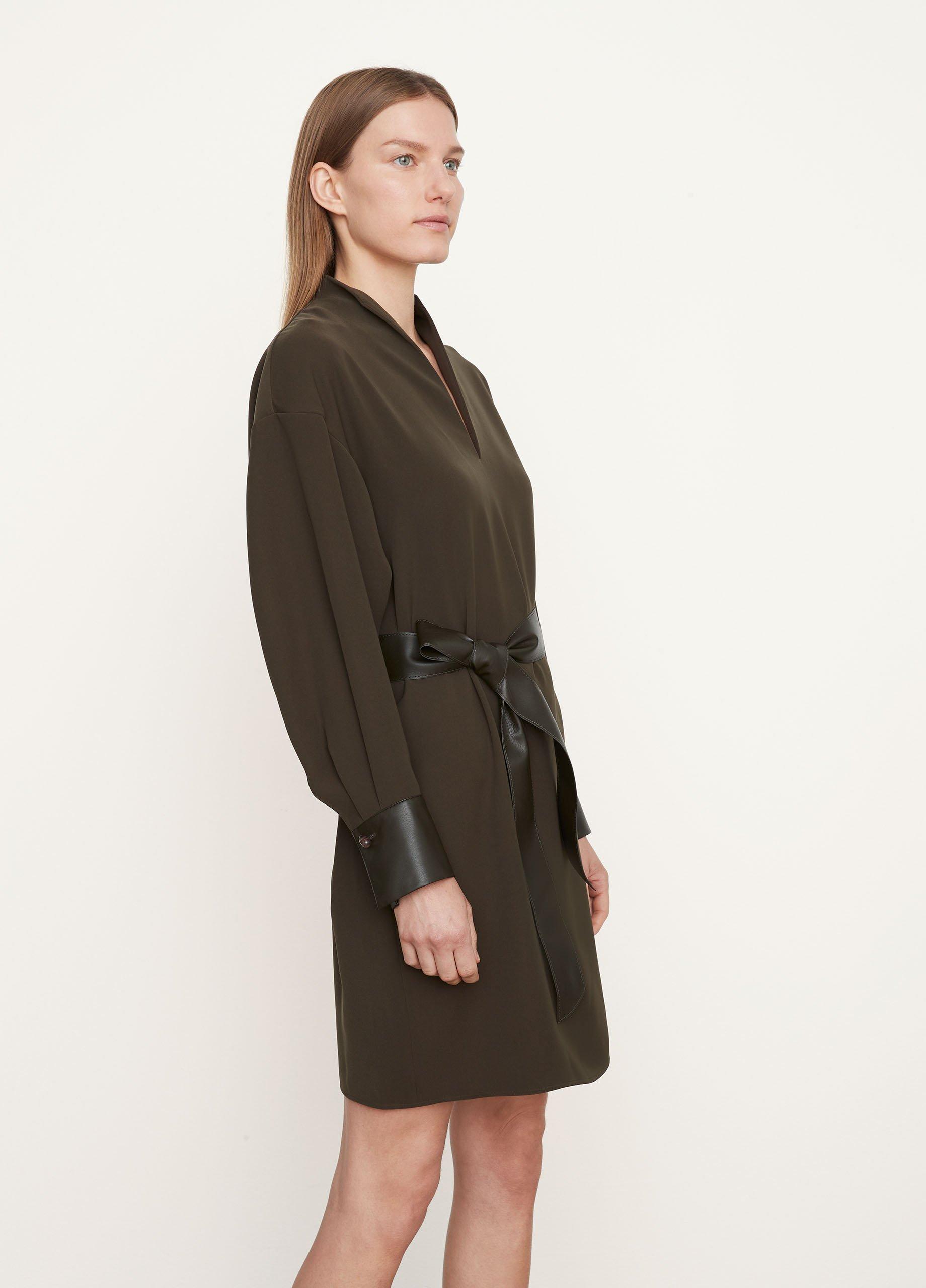 Long Sleeve Slit-Neck Dress image number 2