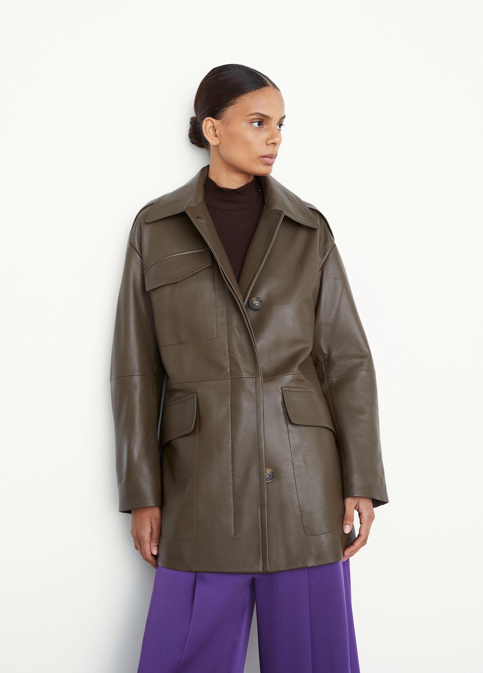 Leather Utility Coat image number 1