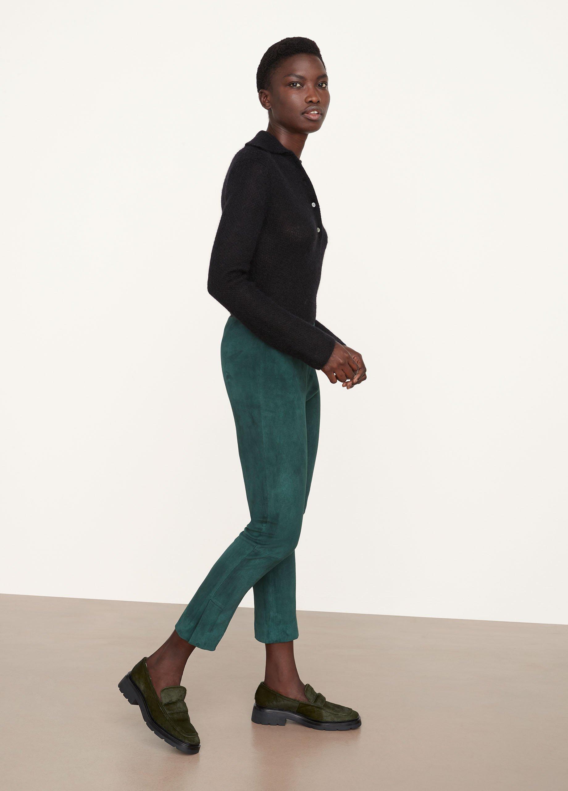 Stretch Suede Split-Hem Crop Pant image number 2