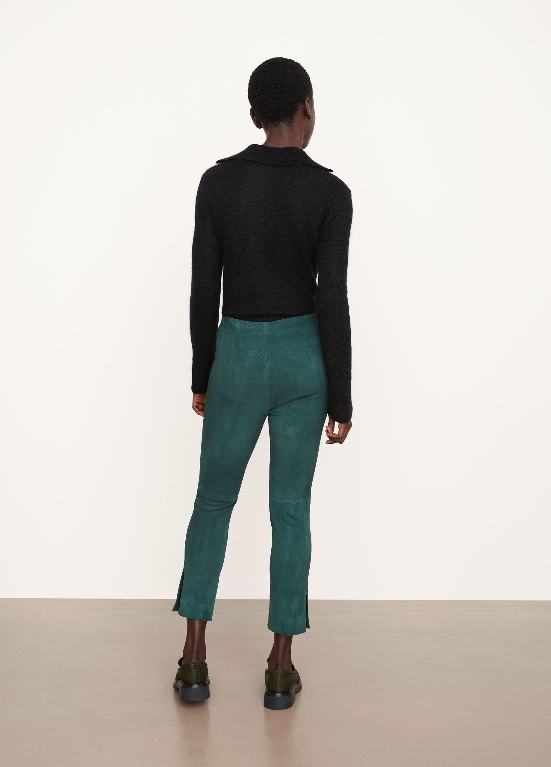 Stretch Suede Split-Hem Crop Pant image number 3