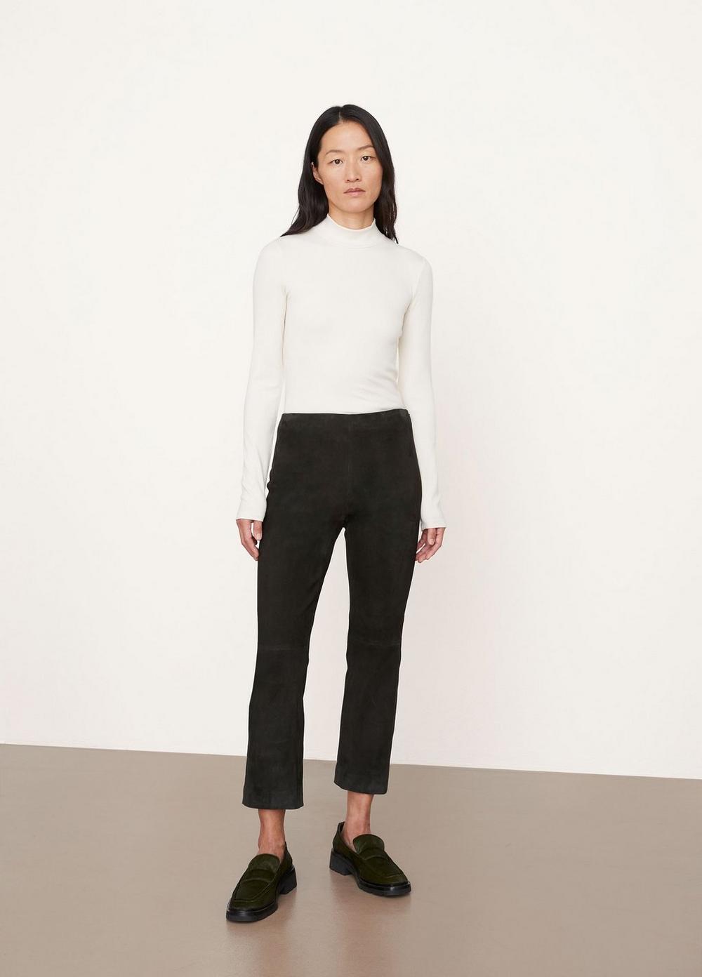 Vince Stretch Suede Cropped Flare Leggings