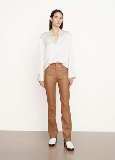 Stretch Leather Boot-Cut Pant image number 0