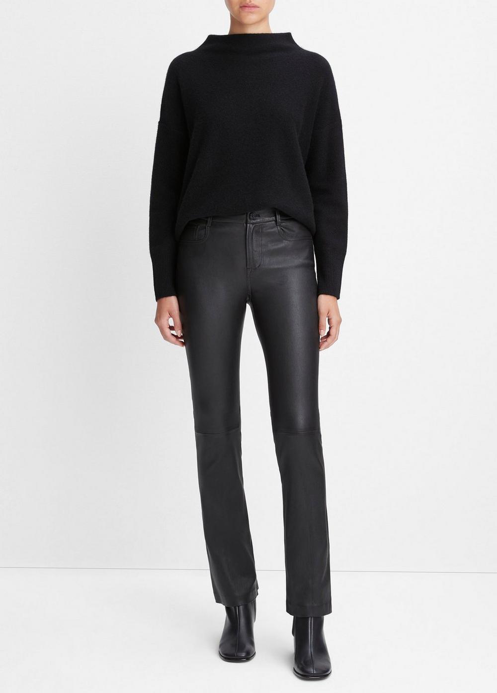 Stretch Leather Boot-Cut Pant in Trousers
