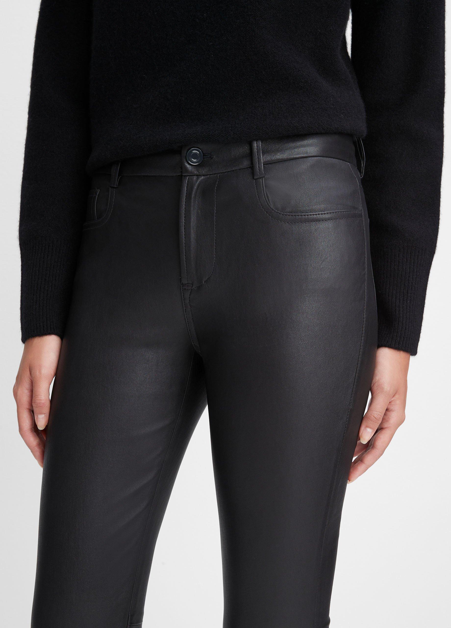 Stretch Leather Boot-Cut Pant in Trousers