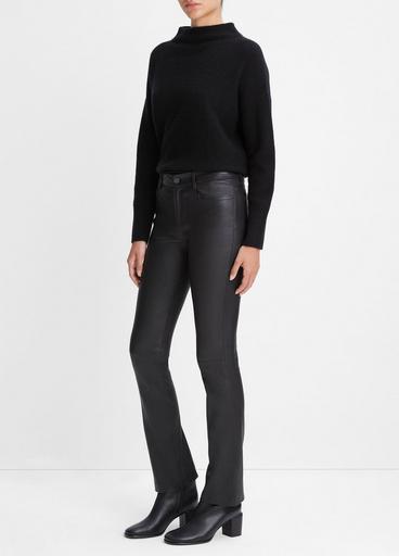 Stretch Leather Boot-Cut Pant in Trousers