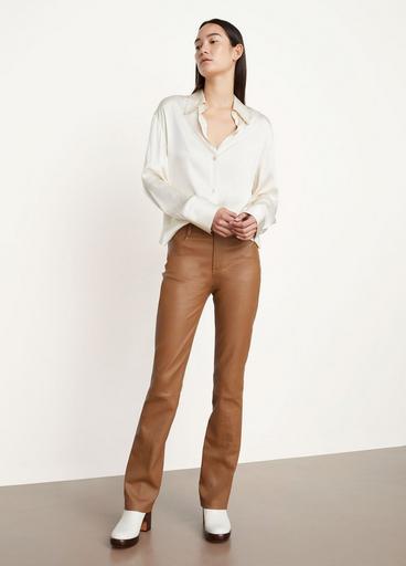 Stretch Leather Boot-Cut Pant image number 1