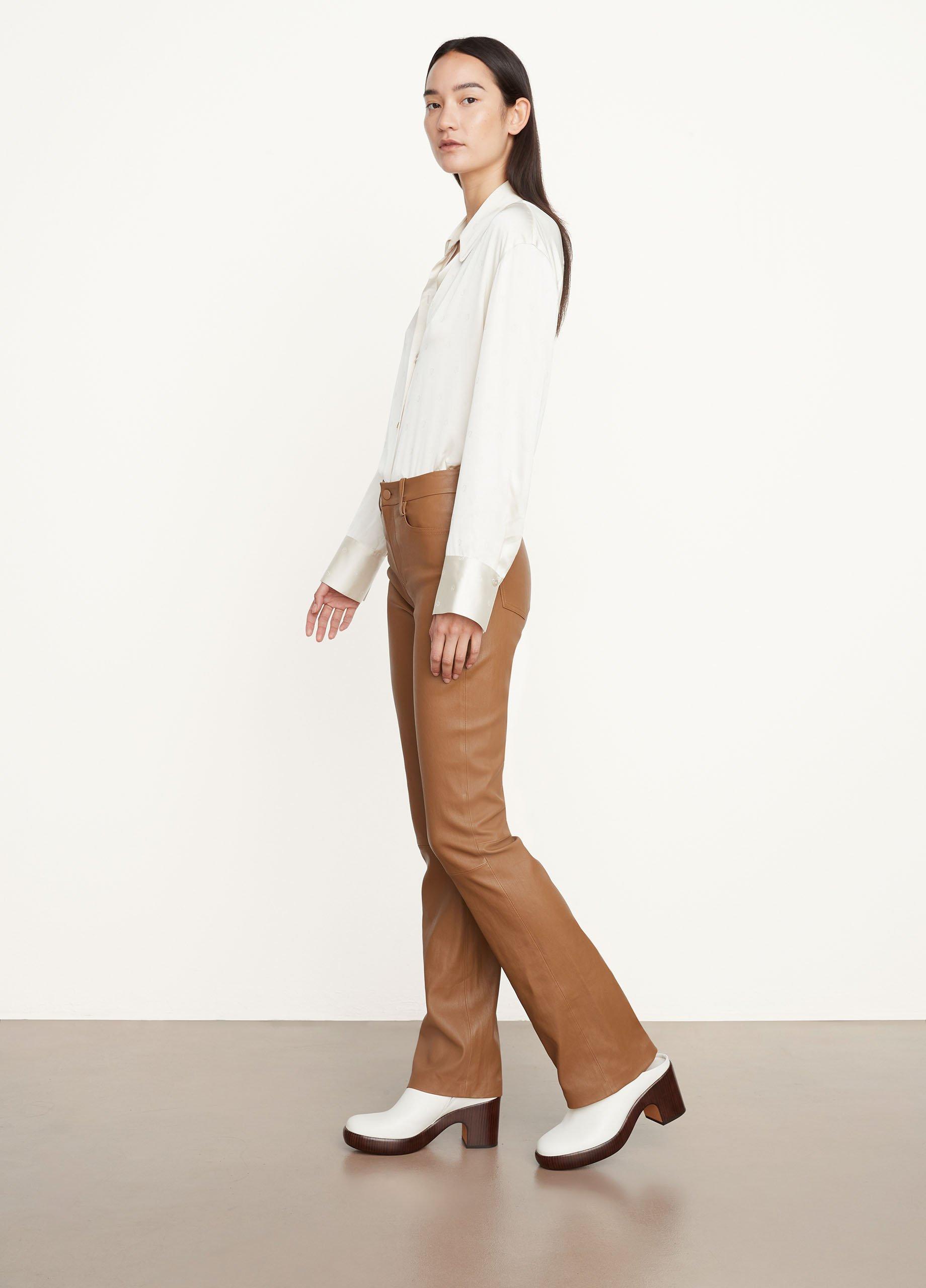 Stretch Leather Boot-Cut Pant image number 2