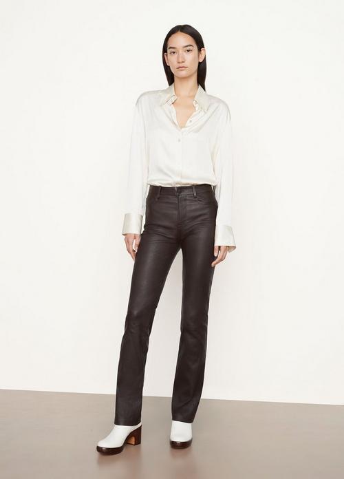 Stretch Boot Cut Leather Pant