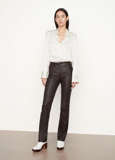 Stretch Boot-Cut Leather Pant image number 0