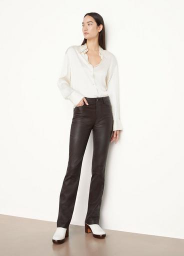 Stretch Boot-Cut Leather Pant image number 1
