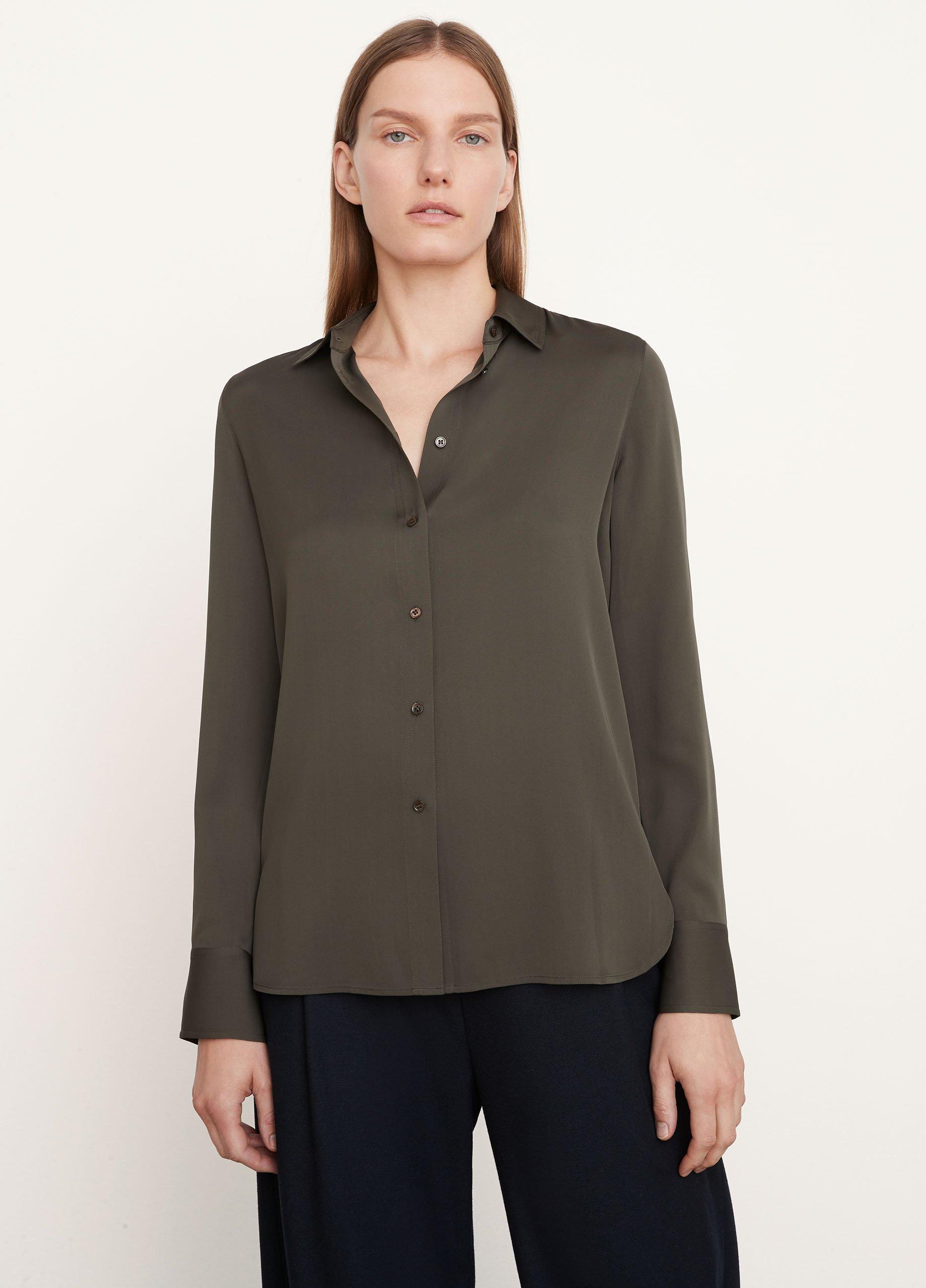 Stretch Silk Slim-Fitted Blouse image number 1