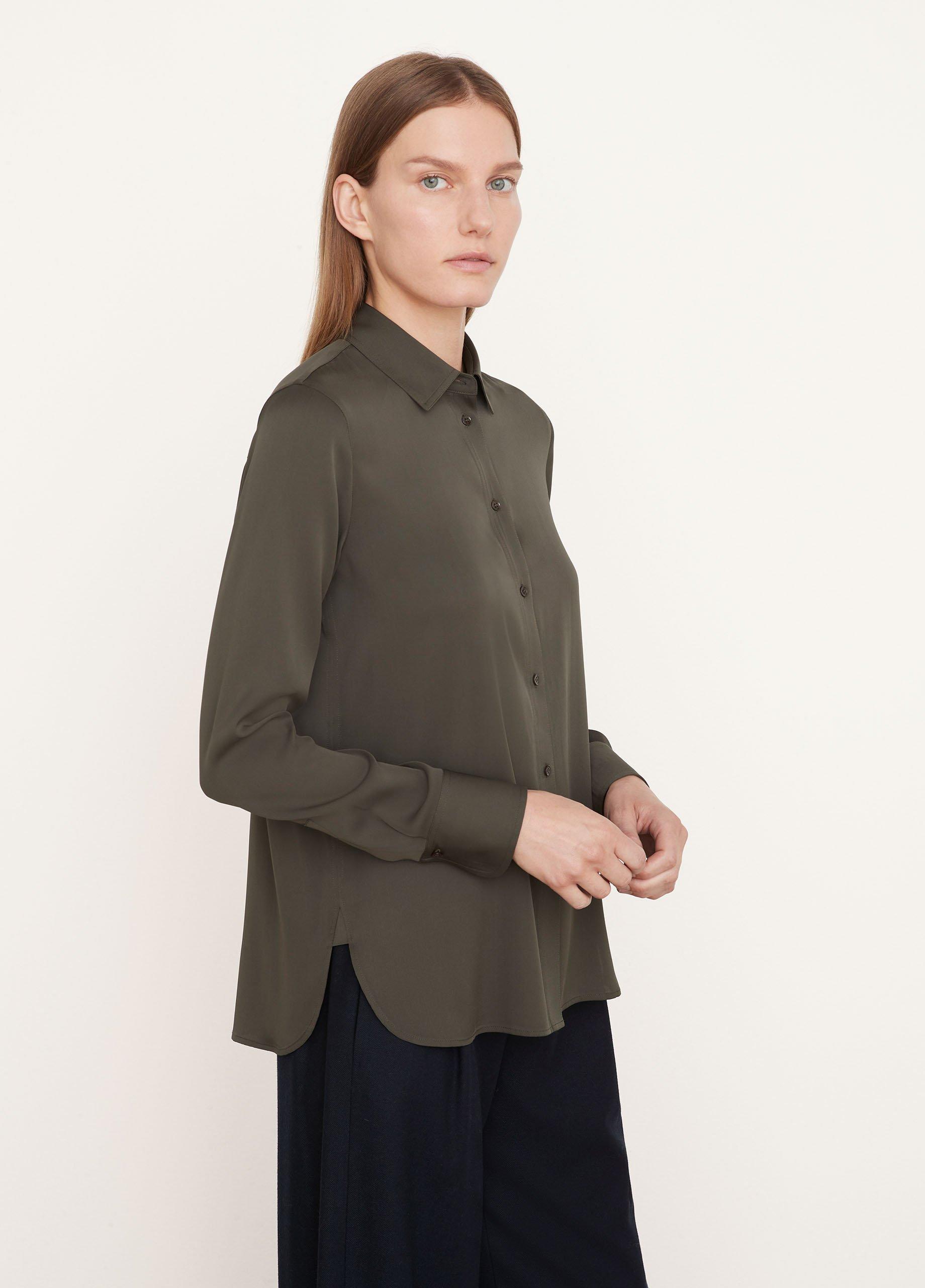 Stretch Silk Slim-Fitted Blouse in Vince Products Women | Vince