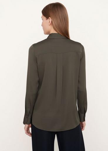 Stretch Silk Slim-Fitted Blouse image number 3