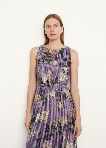 Lilac Micro Pleated Boat Neck Dress image number 1