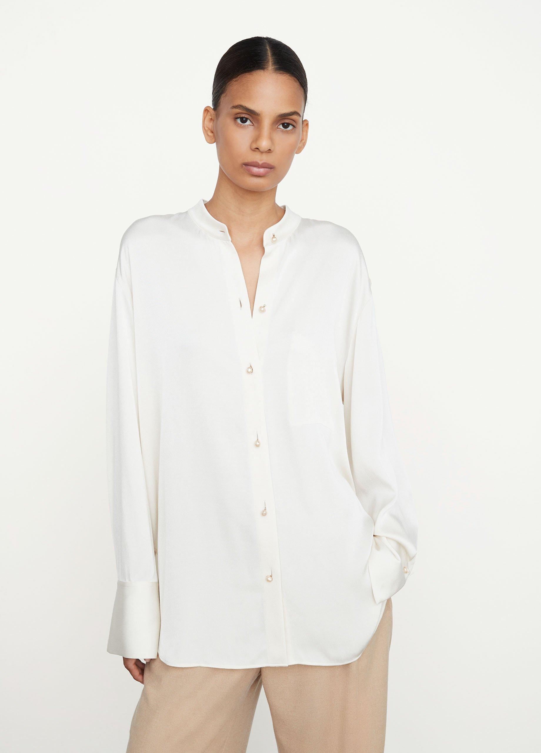 Relaxed Band Collar Shirt in Vince Products Women | Vince