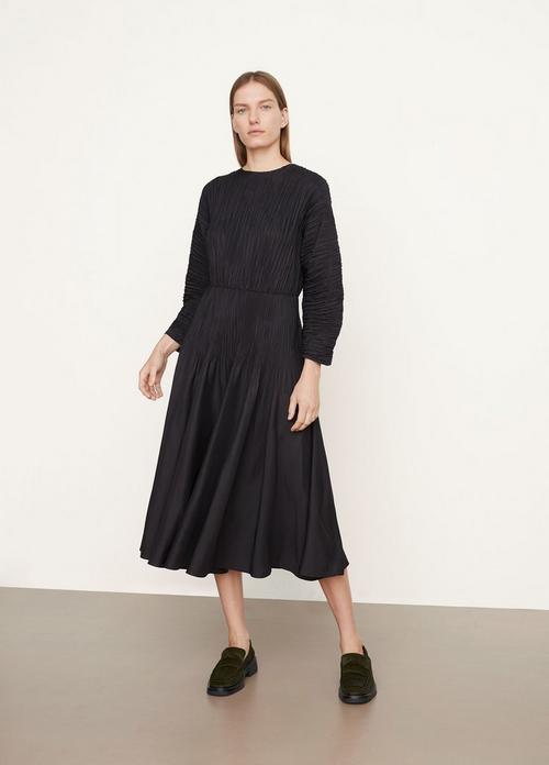 Micro Pleated Boat Neck Dress