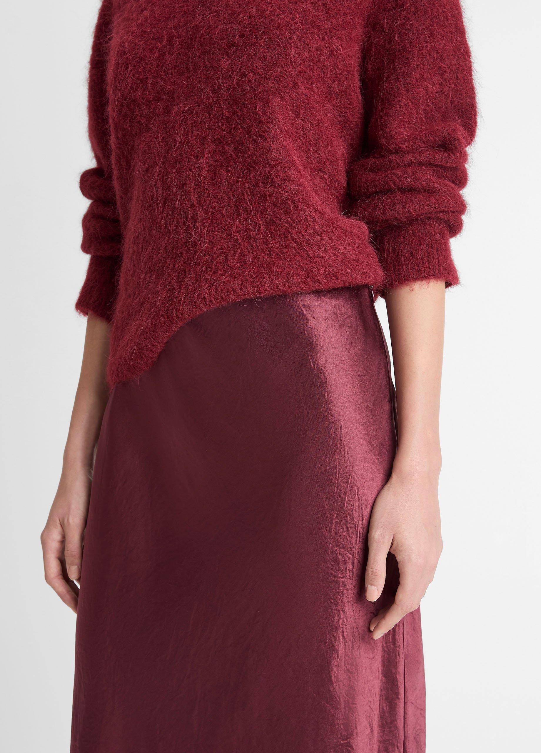 Satin Side-Slit Slip Skirt image number 3