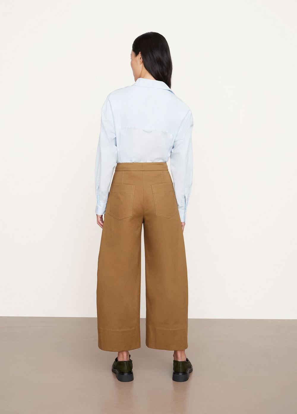 Cropped Wide Leg Pull On Pant
