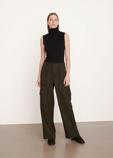 Flannel Wide Leg Cargo Pant image number 0