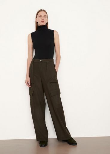 Flannel Wide Leg Cargo Pant image number 1