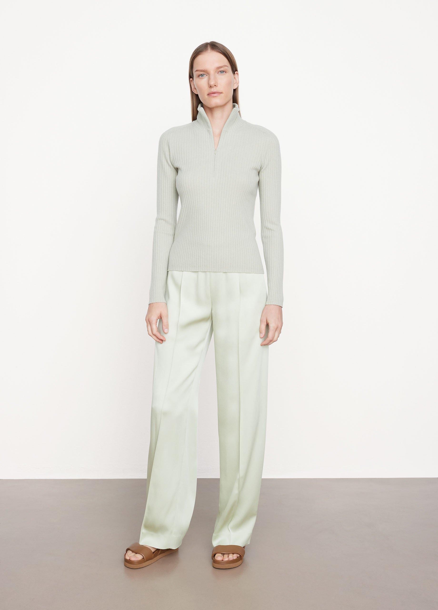 Ribbed Half-Zip Mock Neck Sweater image number 0