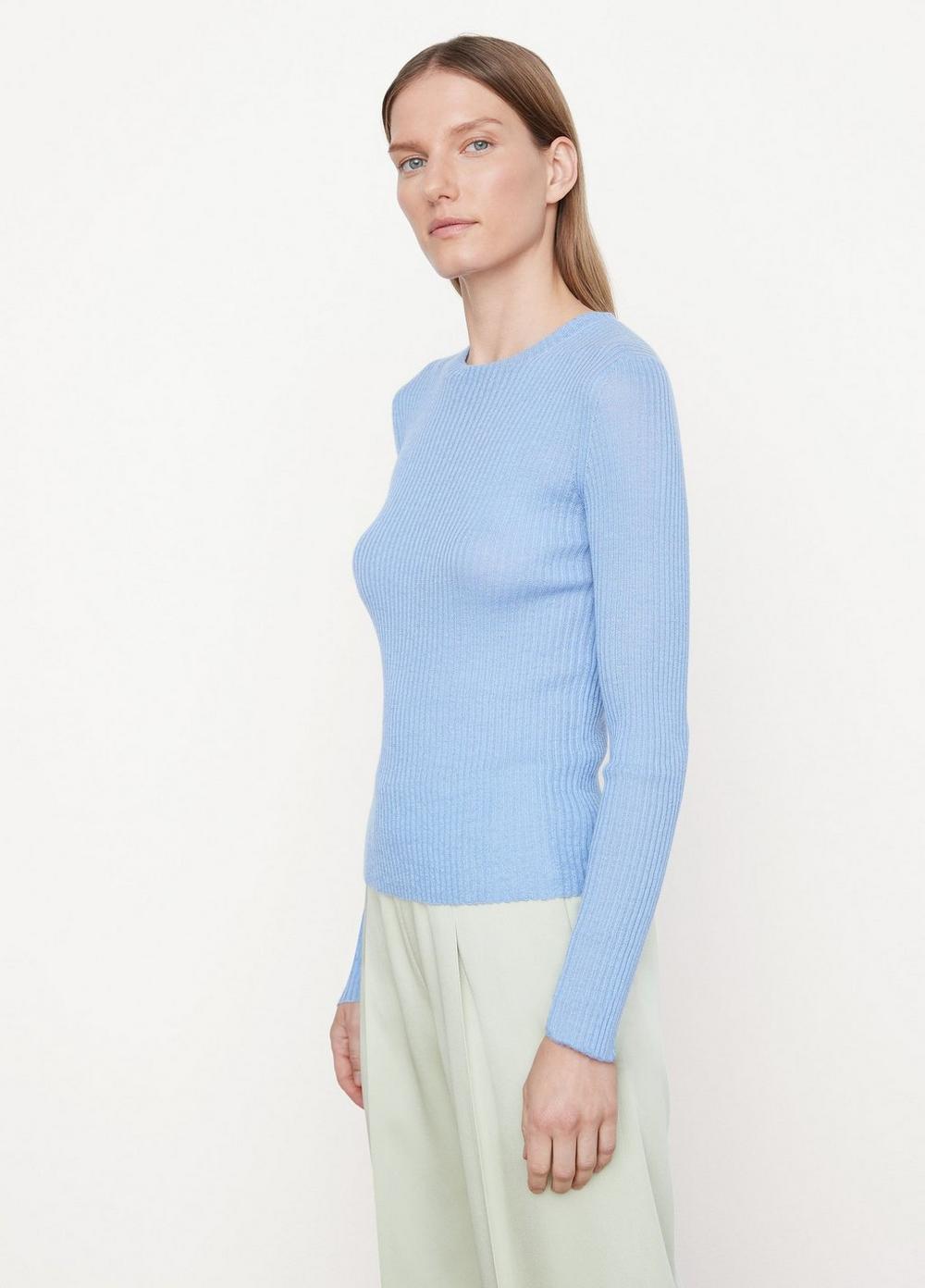 Ribbed Crew Neck Sweater in Sweaters | Vince