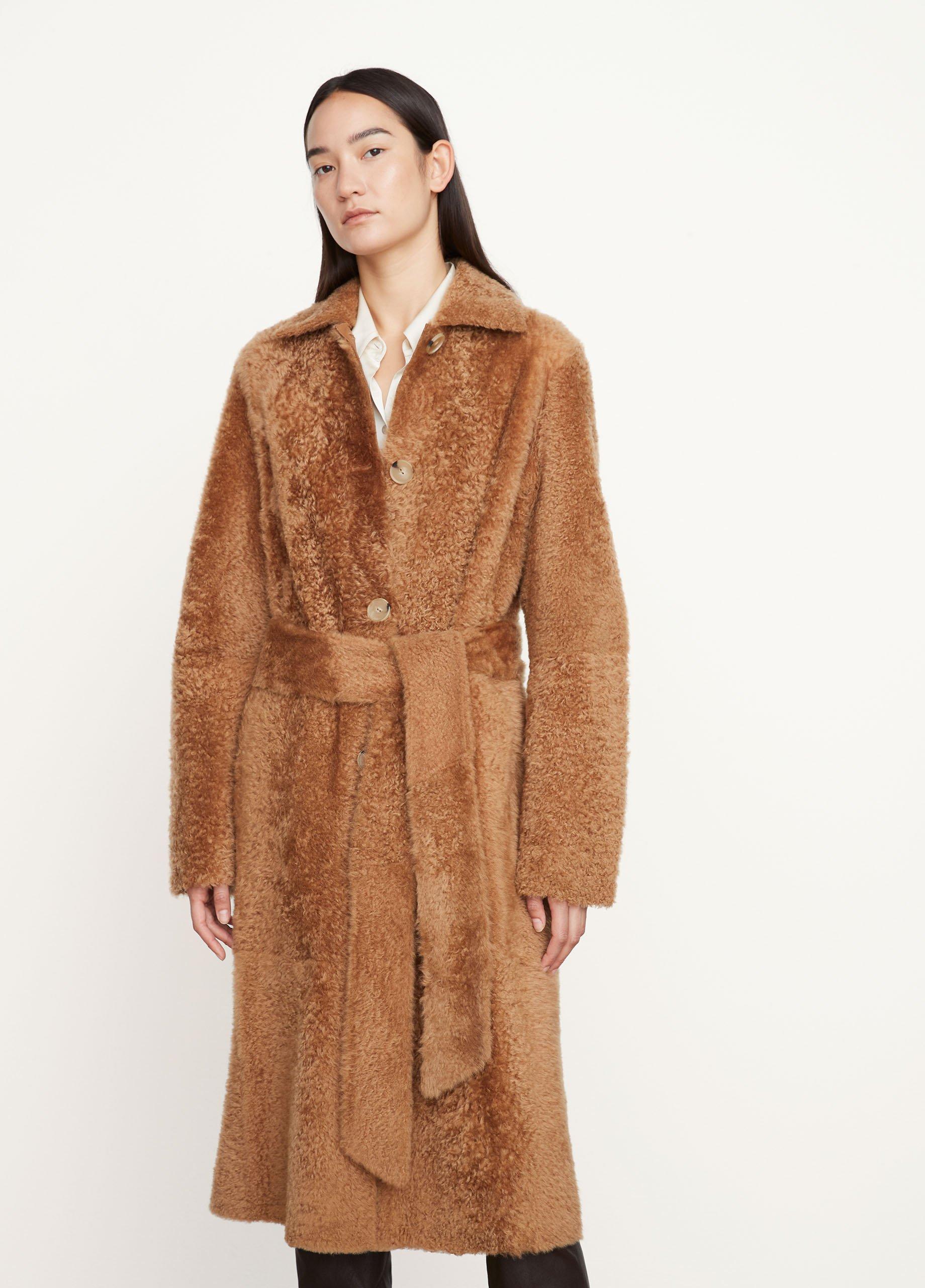 Shearling Long Belted Coat image number 1
