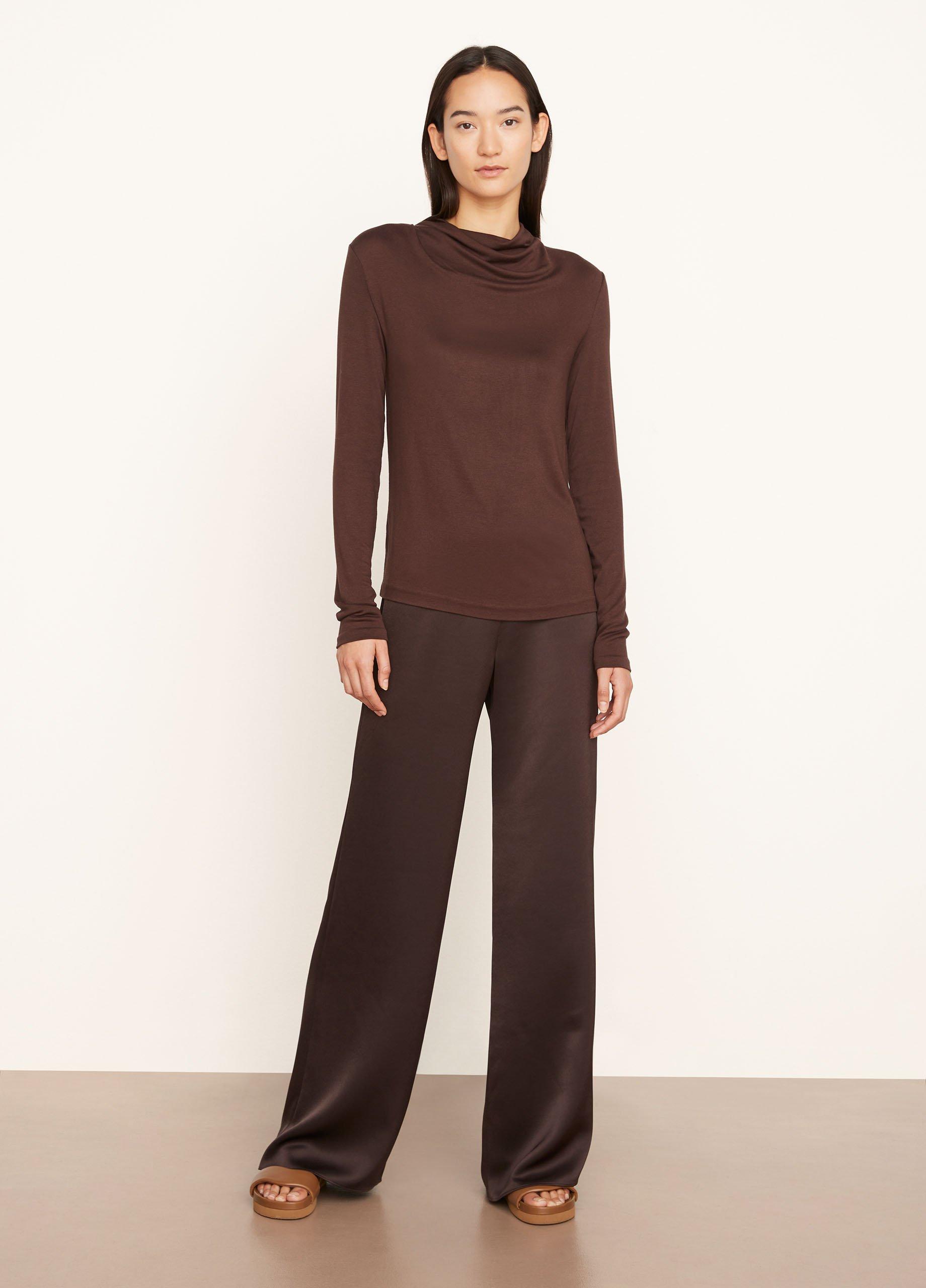 Brown Flared Lounge Pants by Vince on Sale