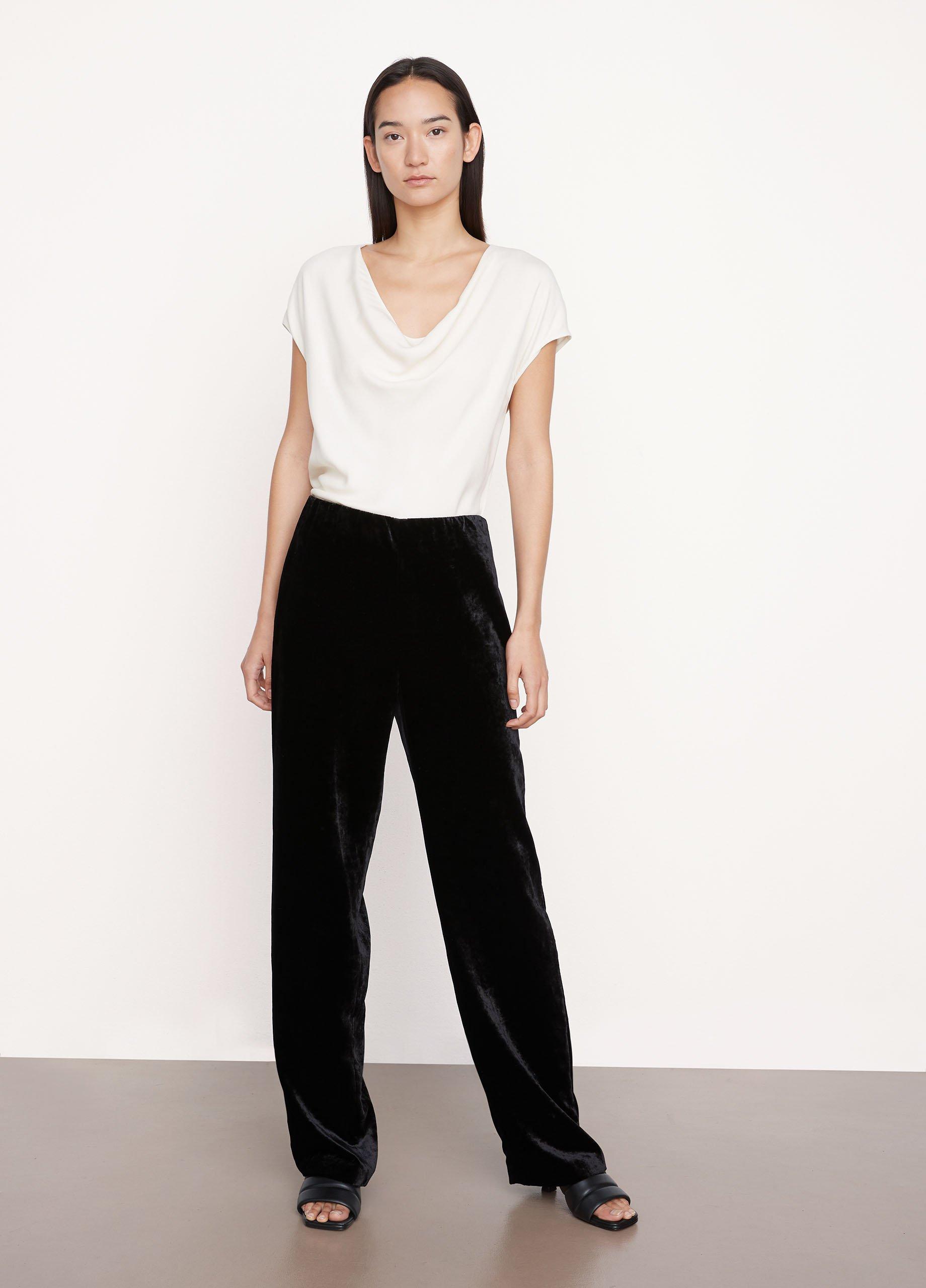 High-Waist Velvet Wide-Leg Pant image number 0